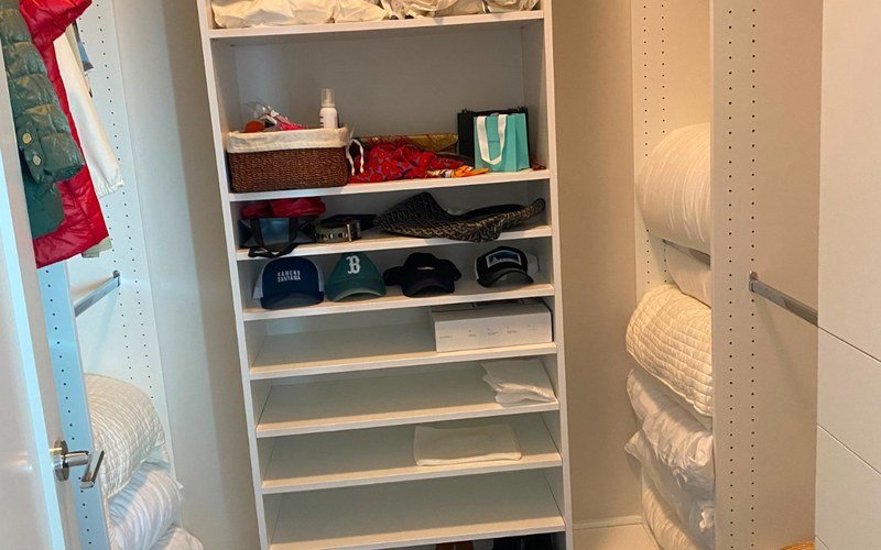 Perfectly organized closet after one-time cleaning